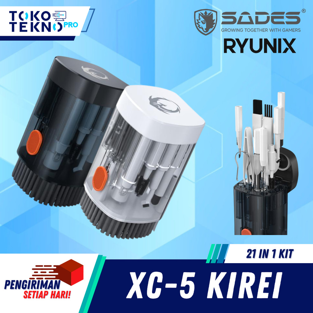 SADES RYUNIX KIREI XC5 / XC-5 Portable Cleaning Kit 21 in 1 Screen Keyboard Camera Earphone Cleaner