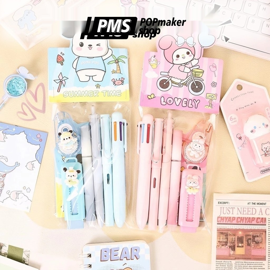 POPmaker shop set alat tulis sanrio lengkap buku pulpen pensil penghapus untuk sekolah hobi menulis koleksi hadiah H1180 COD - Gambar 4