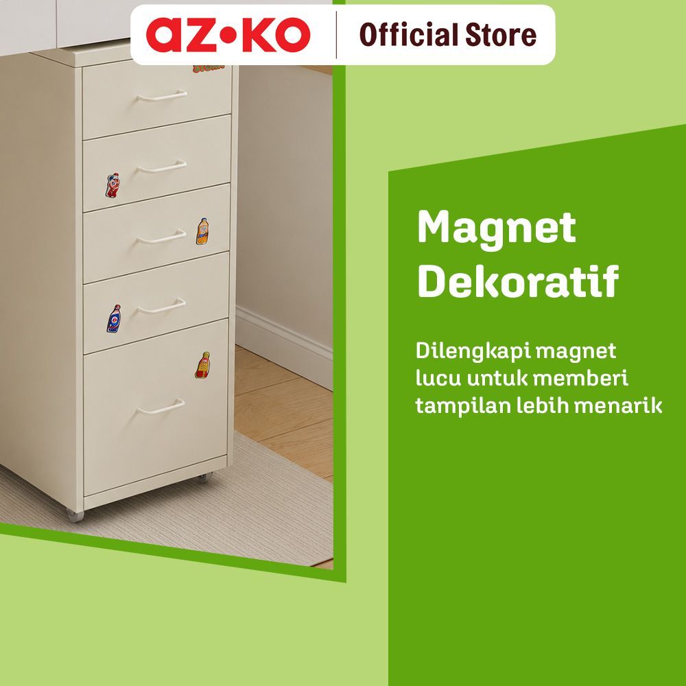 AZKO Stora Studia Laci Penyimpanan 5 Tingkat - Krem Desk Drawer Organizer Tempat Alat Tulis Mini ge Laci Meja Kerja - Gambar 4