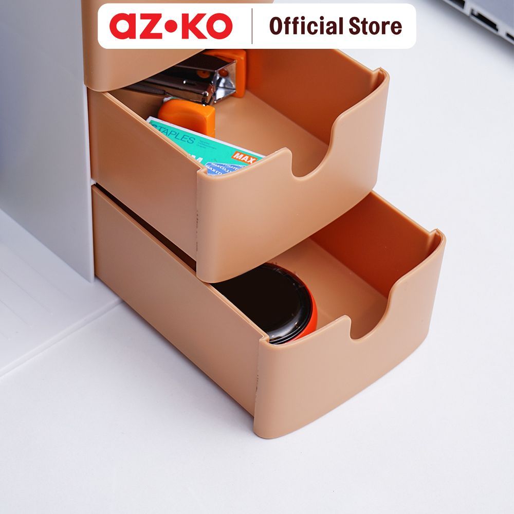 AZKO Stora Wabi Sabi Organizer Meja Dengan Laci Penyimpanan - Mix Desktop Storage Office Stationery Holder Rak Serbaguna - Gambar 4