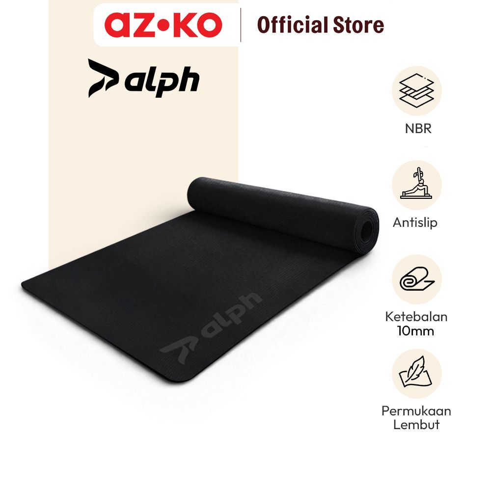 AZKO Alph Matras Yoga Nbr 10 mm Yoga Mat Exercise Alas Tikar Senam Fitness Training Pad Workout Matras Senam