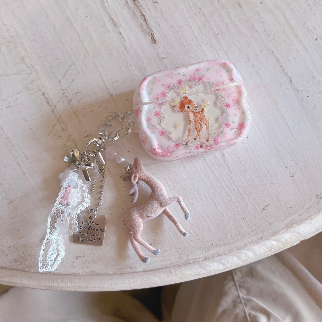 Cute Pink Flower Elk Earphone Cover For AirPods5 pro3 Generation ...