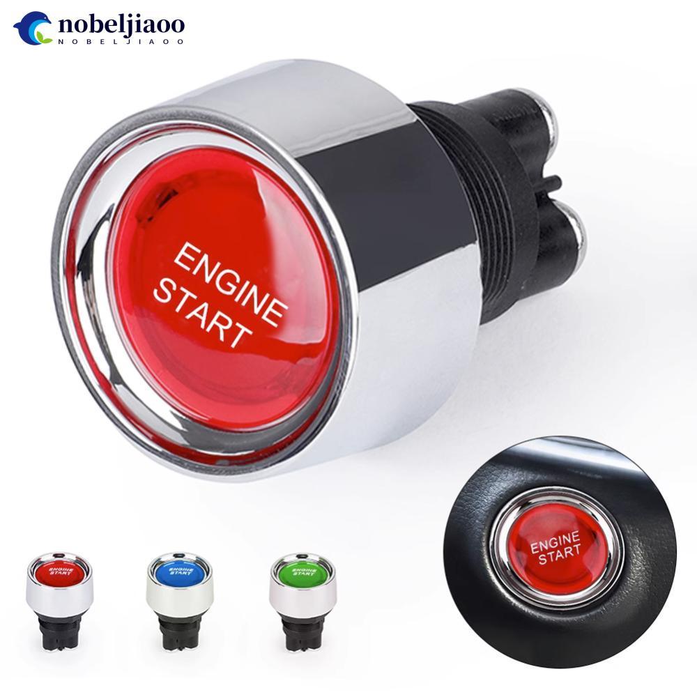 NOBELJIAOO 50A Car Engine Start Push Button Keyless Switch Racing Small ...