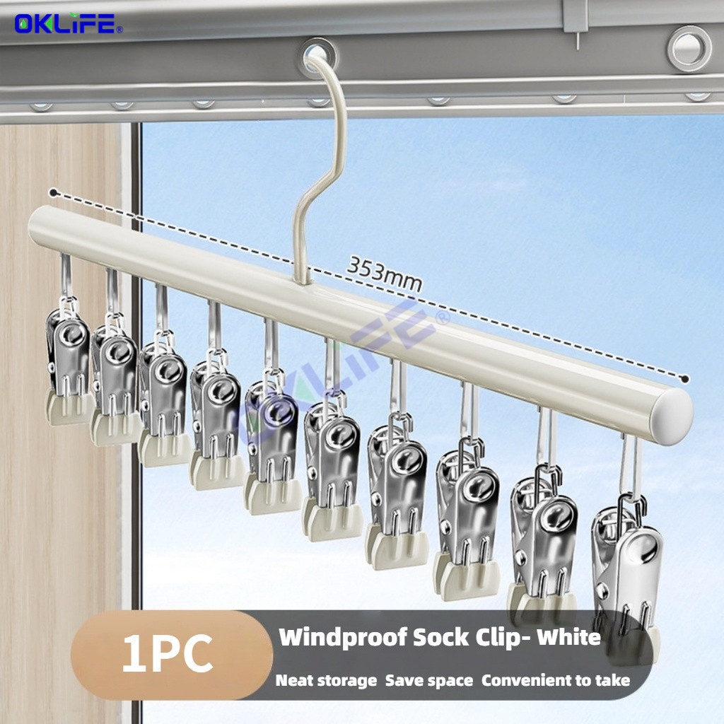 Windproof Laundry Drying Rack Non Marking Multiclip Hanger For Socks Underwear Clothes Drying Clip Rack view 11