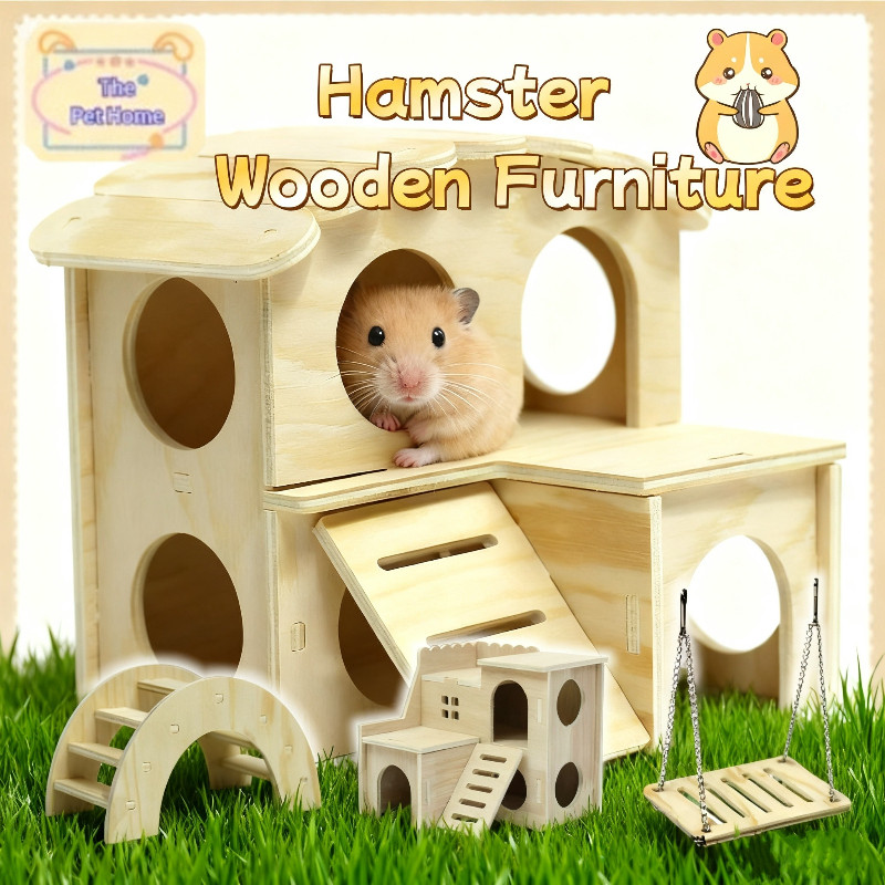 View of Hamster Wooden Toy Furniture Mini House Furniture Silk Bear Multi Floor ...