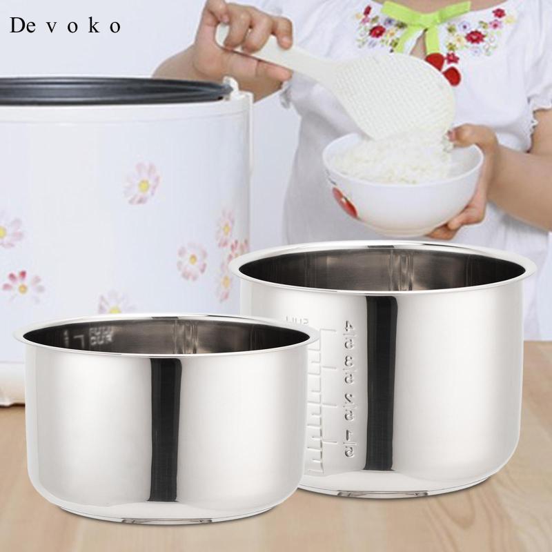 Devoko Rice Cooker Inner Container, Round Stainless Steel Cookware ...