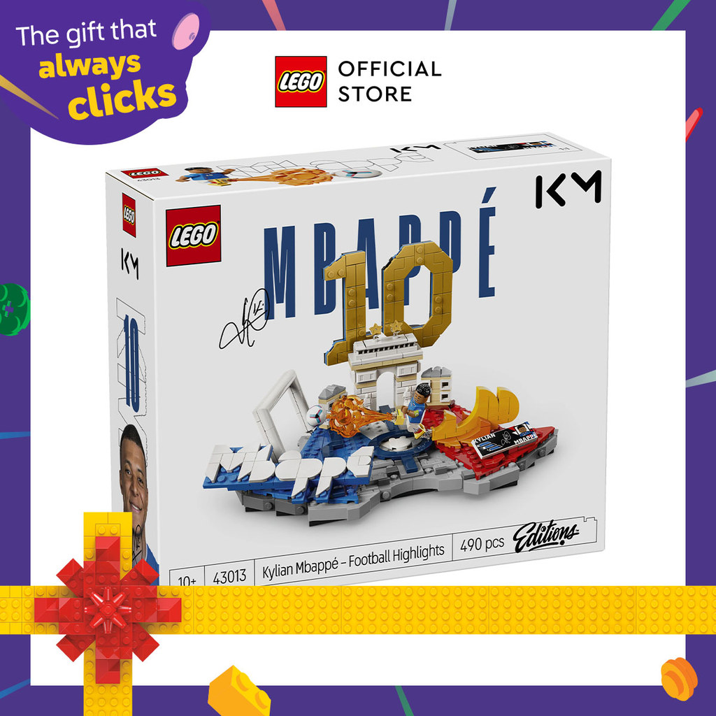 LEGO Editions Football 43013 Kylian Mbappé – Soccer Highlights (490 Pieces), FIFA World Cup 2026 Collection,  Toys, Bricks, Mainan Anak Laki Laki