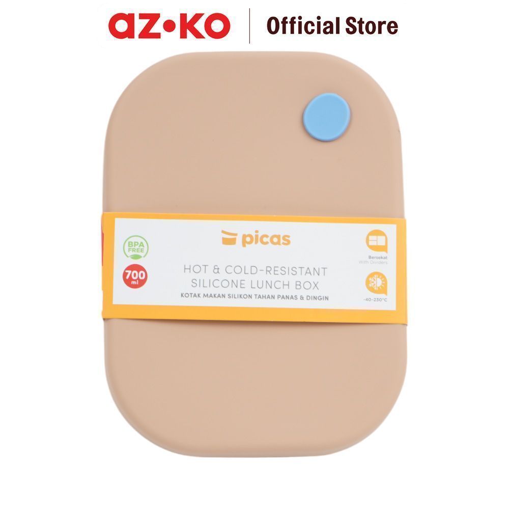 AZKO Picas 700 ml Yoona Kotak Makan 4 Sekat Dengan Airhole - Biru Terra Lunch Box Food Grade Food Box Kotak Bekal Makan Wadah Makanan - Gambar 3