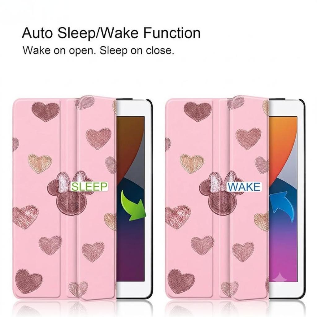 Case Matte Cute Love For iPad Gen 11" Gen 7 8 9 10.2" Air 4 5 6 Gen 10th 10.9 inch Motif Cartoon Minnie Mouse Mini 1 2 3 4 5 6 7 Pro 11" Smart Casing - Gambar 4
