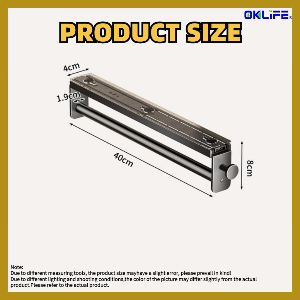 Closet Retractable Pull‑out Hanging Rod Cabinet Top Mount Clothes Hanger Wardrobe Storage Organizer view 8