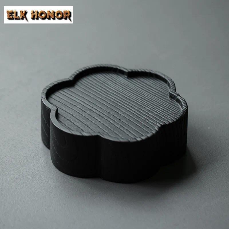 Charcoal Fired White Wax Wood Pot Holder Creative Plum Dry Brew Table Antique Teae Support Tea Tray Drinke Decoration Gift