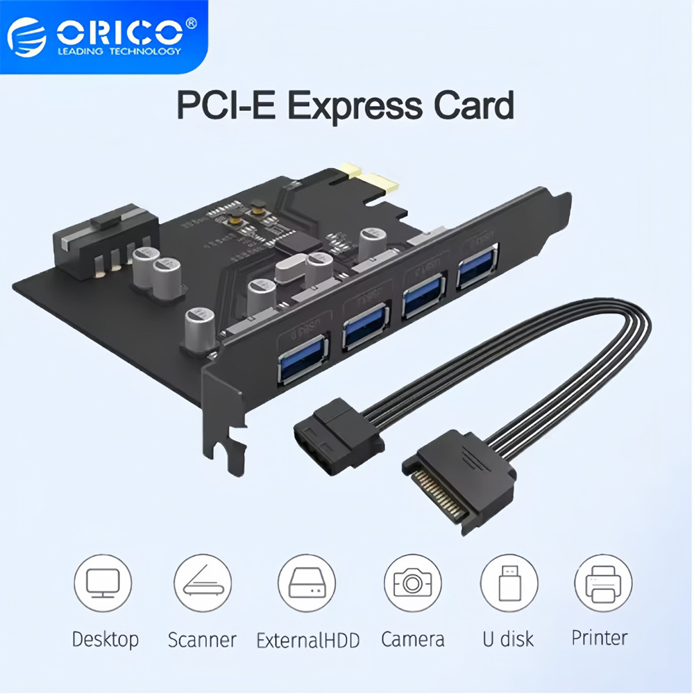 ORICO PME-4U PCI-E to 5Gbps 4 Port USB 3.0 PCI Express Expansion Card ...