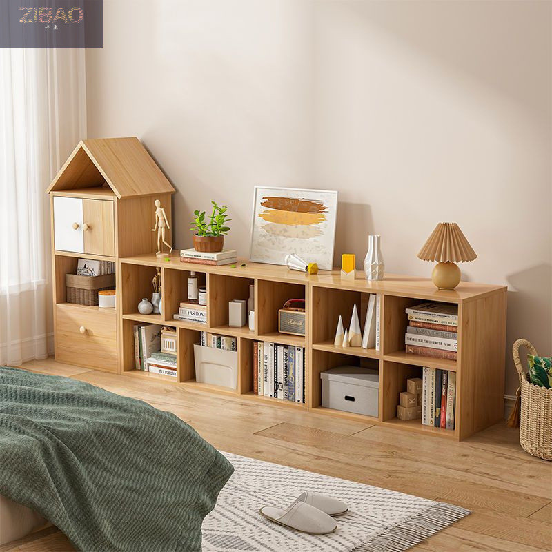 Classroom Floor-standing Grid Cabinet Low Bookshelf Combination Storage ...
