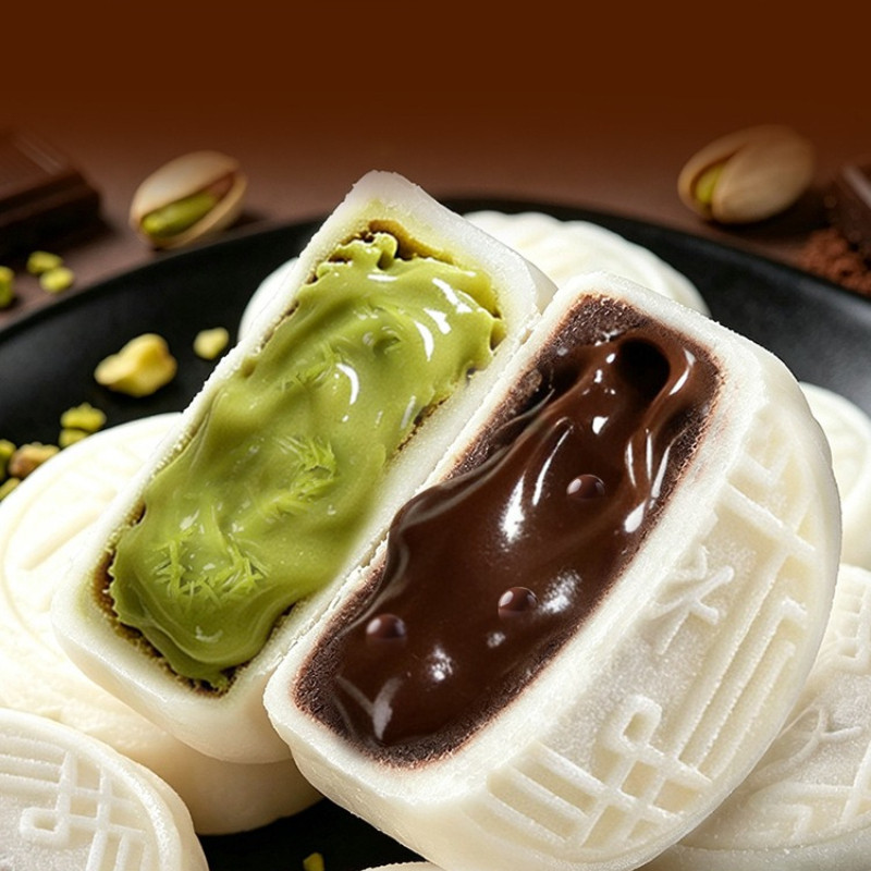 Pistachio lava chocolate mooncake product view