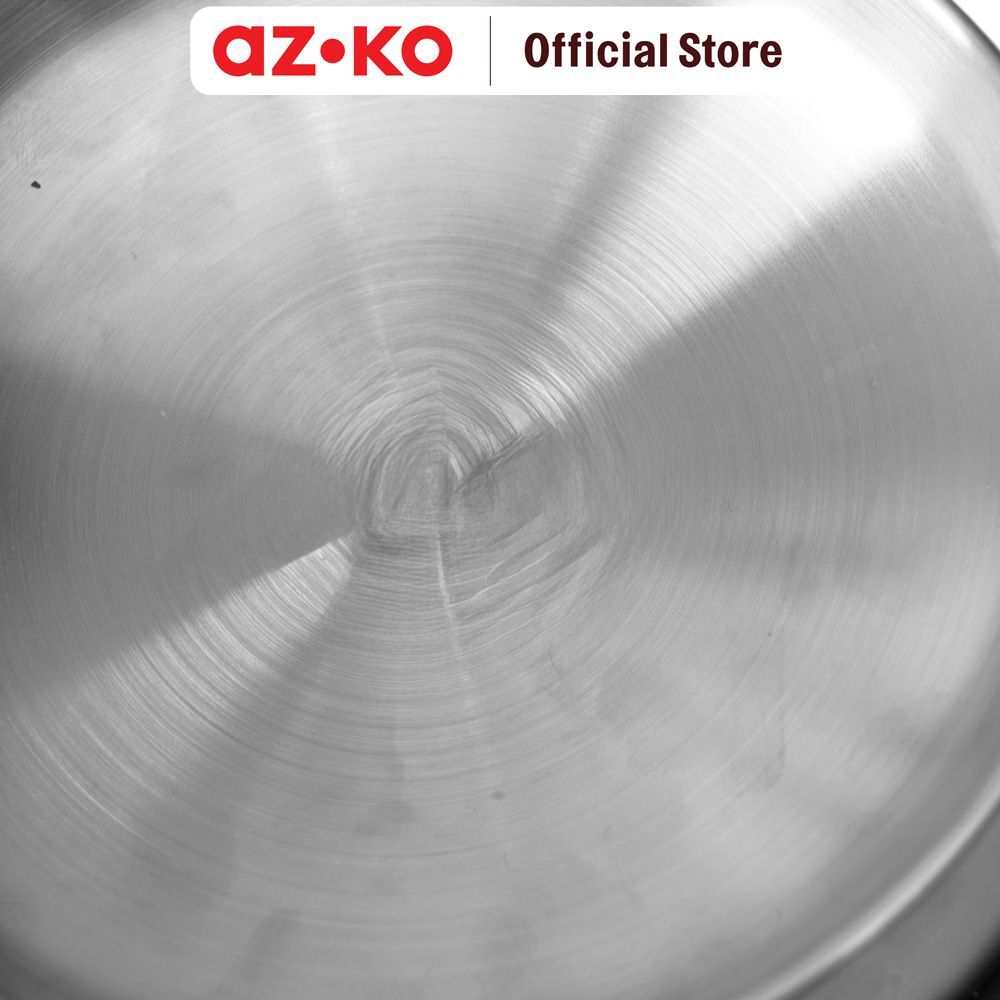 AZKO Cavea Ukuran M Tempat Makan Hewan Flat Stainless Steel - Silver Wadah Makanan Anabul Anjing Kucing Pet Food Bowl Perlengkapan Makan Hewan Peliharaan - Gambar 3