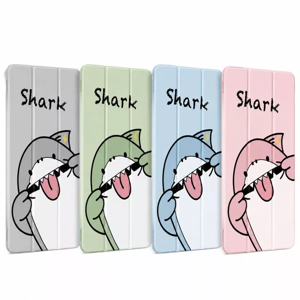 Flip Case iPad Gen 11th 10 Gen 9 8 7 10.2" / Pro 11"/ Mini 1 2 3 4 5 6 7 / Air 4 5 6 10.9" Aesthetic Pattren Baby Shark Cute TriFold Magnetic Stand Anti Scratch - Gambar 3