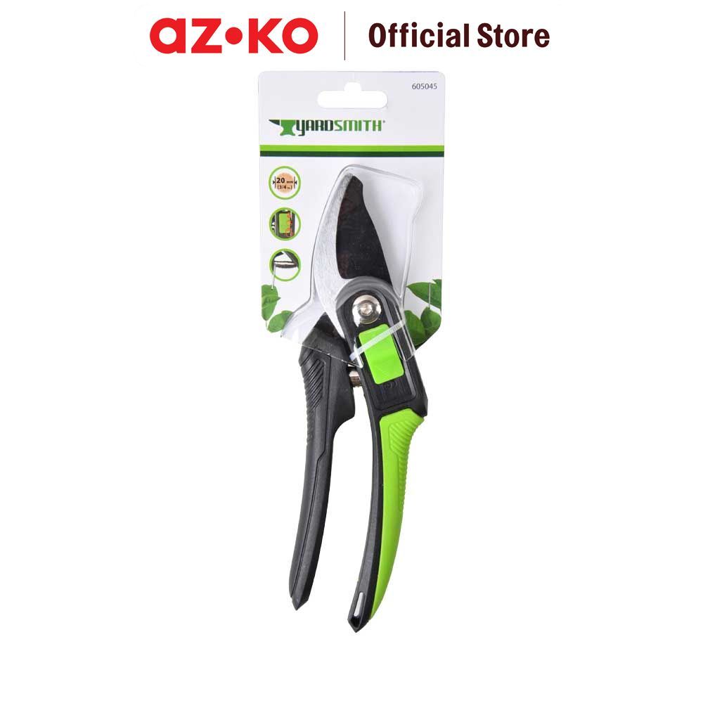 AZKO Yardsmith Gunting Dahan Adjustable Model Bypass - Hijau/Hitam Garden Cutter Pruning Shears Alat Kebun - Gambar 2