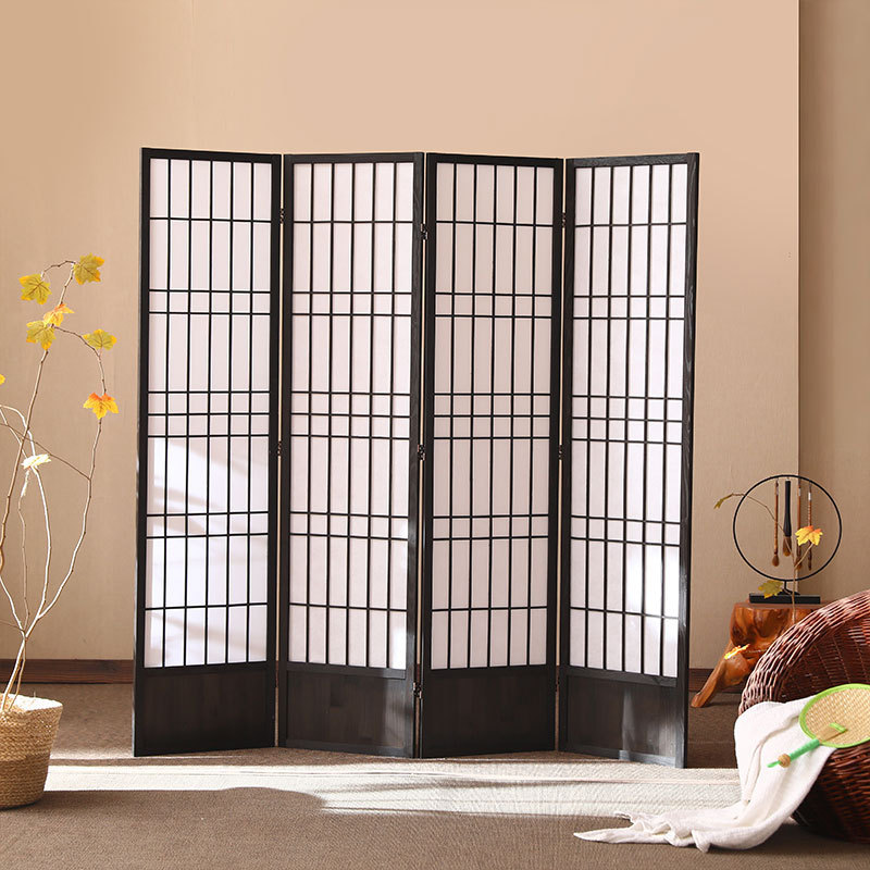 Japanese Style Movable Folding Wooden Screen for Home Living Room ...