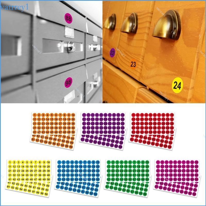 VAT1 50 Sheets 1-100 Number Stickers 25mm Round Number Stickers for ...