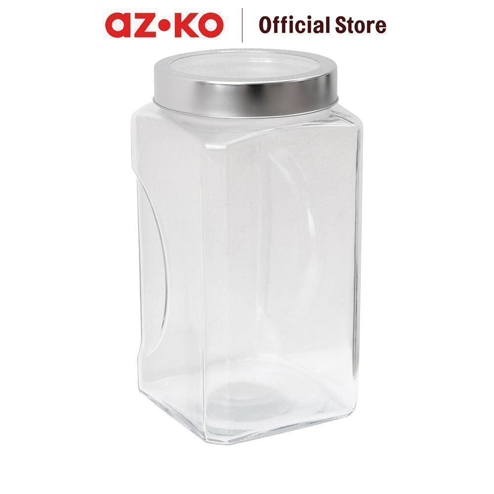 AZKO Culinart Stoples Kaca Transparan Toples Jar Food Container Setoples Wadah Penyimpanan Kedap Udara - Gambar 4