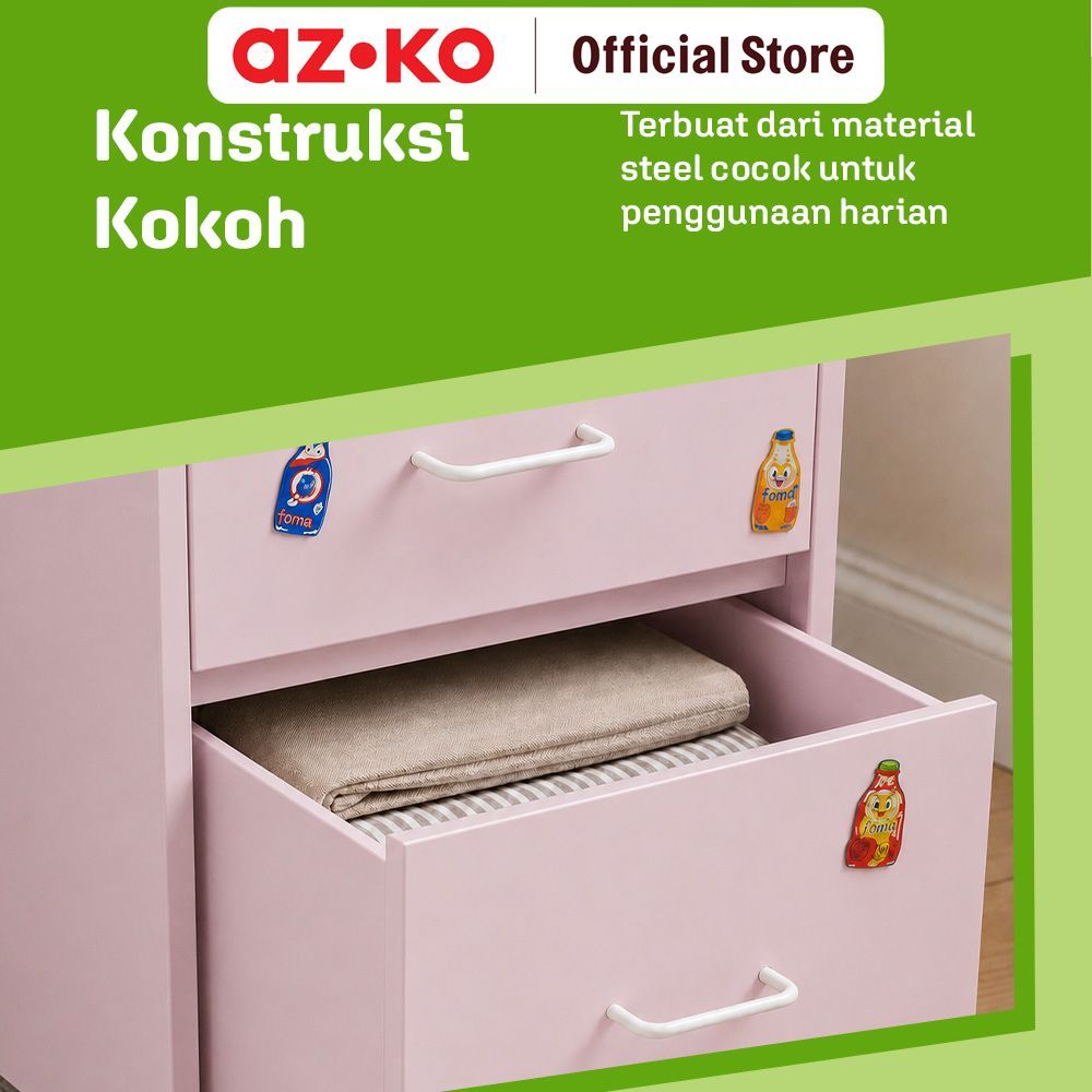 AZKO Stora Studia Laci Penyimpanan 5 Tingkat - Pink Desk Drawer Organizer Tempat Alat Tulis Mini ge Laci Meja Kerja - Gambar 3