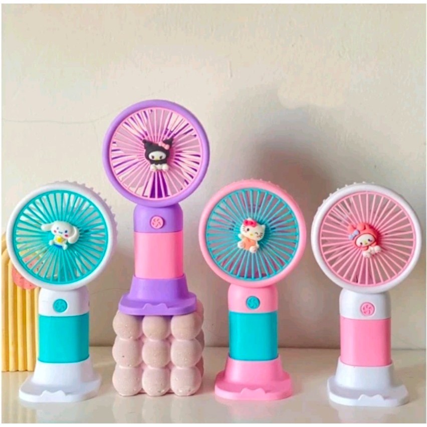 MINI HANDHELD FAN KIPAS GENGGAM PORTABEL USB MOTIF KARAKTER SANRIO - Gambar 2