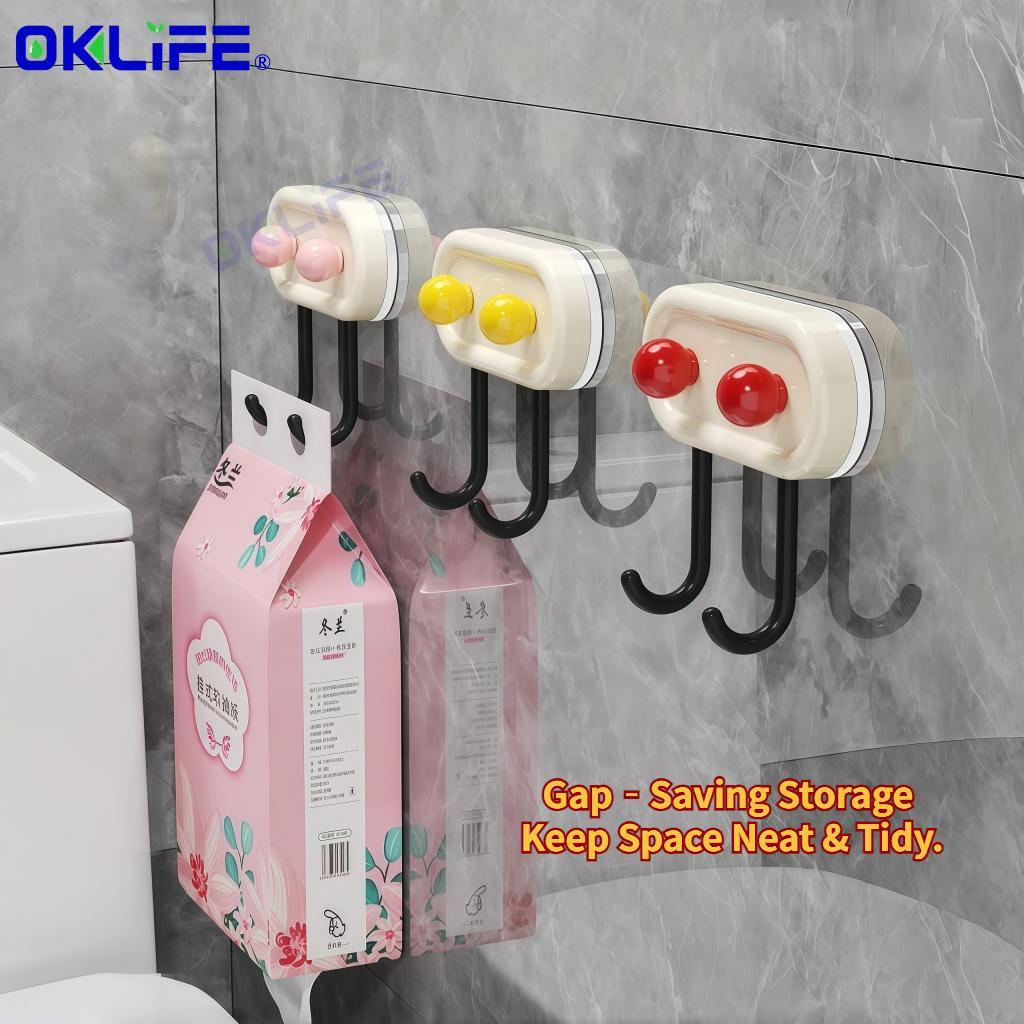 No Punch Self Adhesive Double Wall Hook Cute Round Candy Ball Ornament Waterproof Bathroom Kitchen Storage Hook view 6