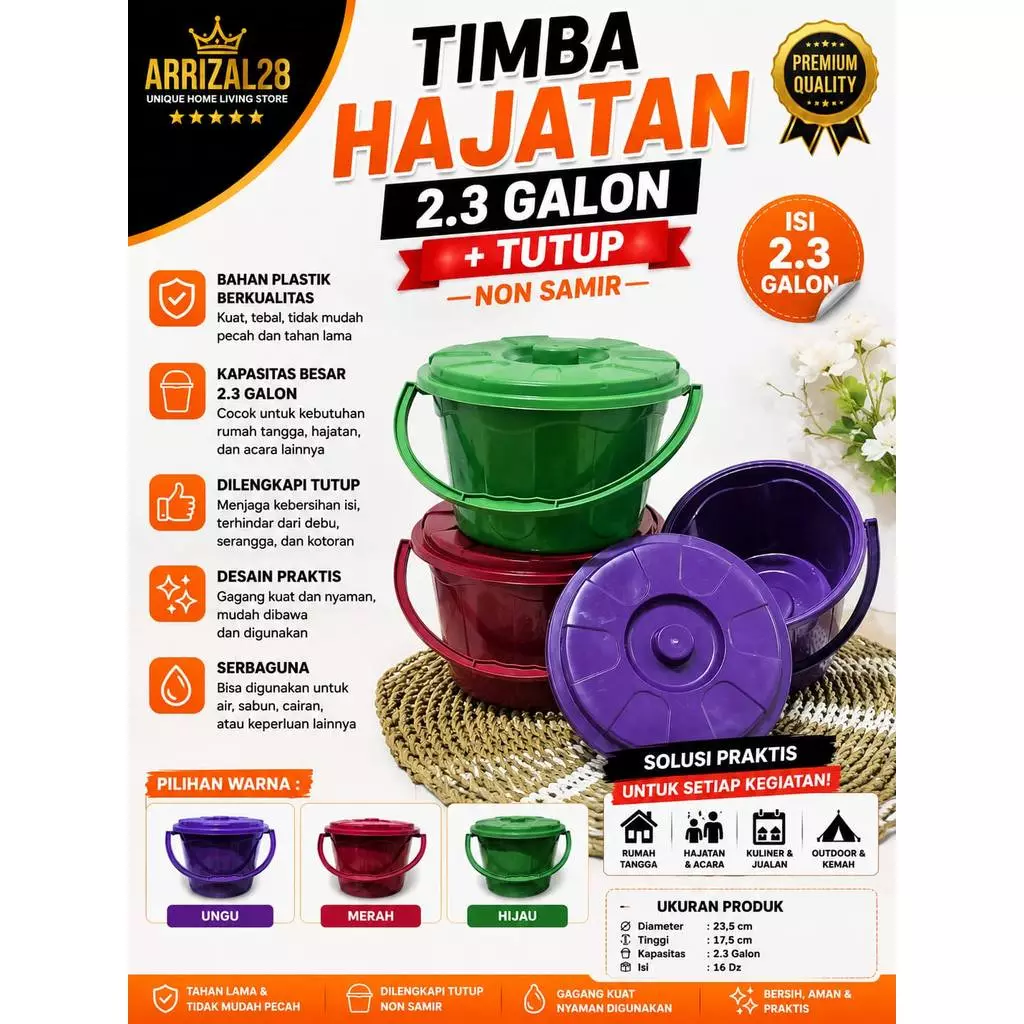 AFL (BUBBLEWRAP) TIMBA HAJATAN 2.3 GALON + TUTUP NON SAMIR