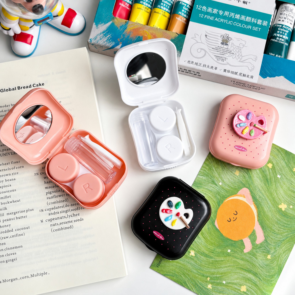 Cute Contact Lens Case Compact Mirror Contact Lens Case Good Sealing ...