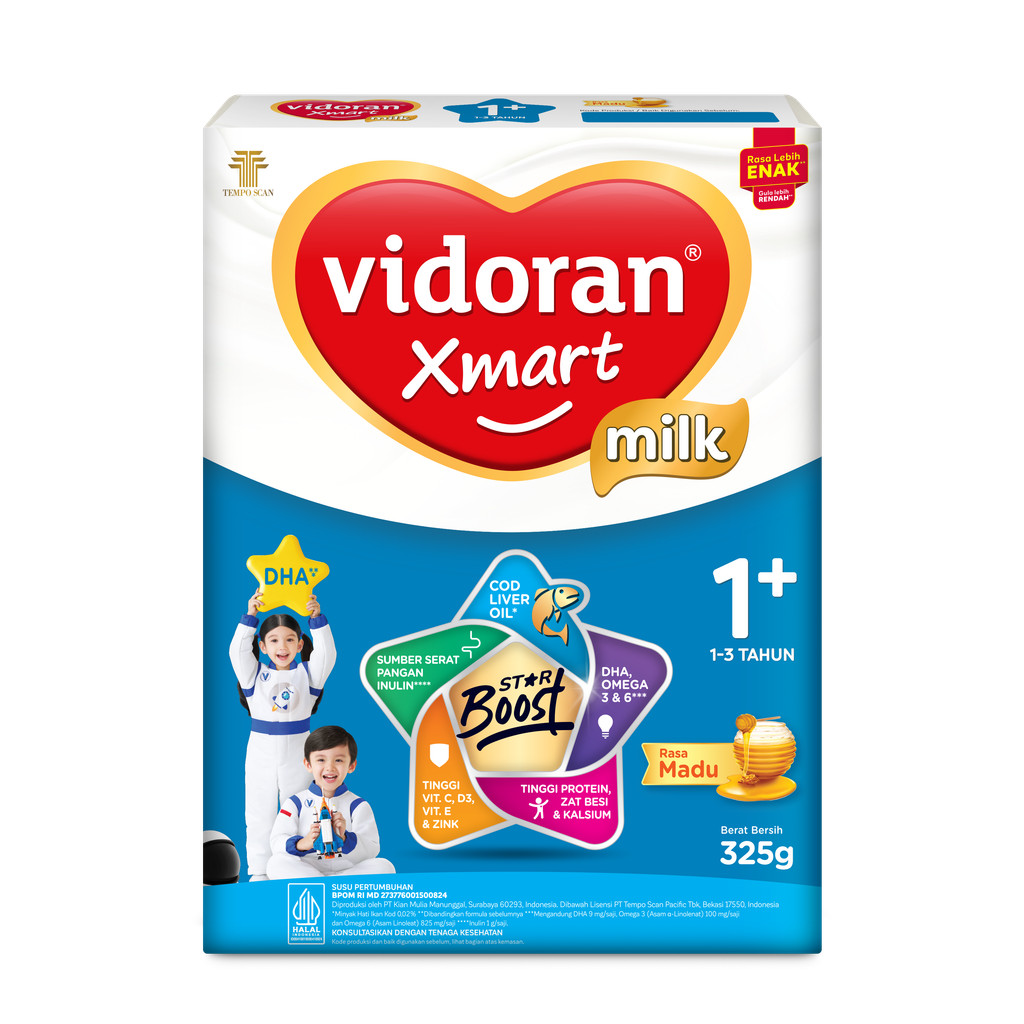 Vidoran Xmart 1+ 700g Madu + Vidoran Xmart 1+ 325g Madu - Gambar 4