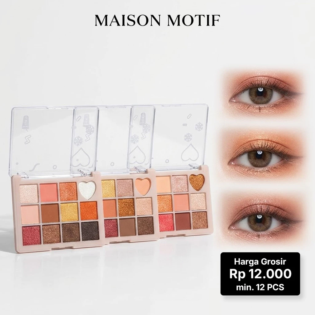 GROSIR 12 Pcs Eyeshadow Palette 12 Warna Matte Shimmer High Pigment Waterproof Tahan Lama 243