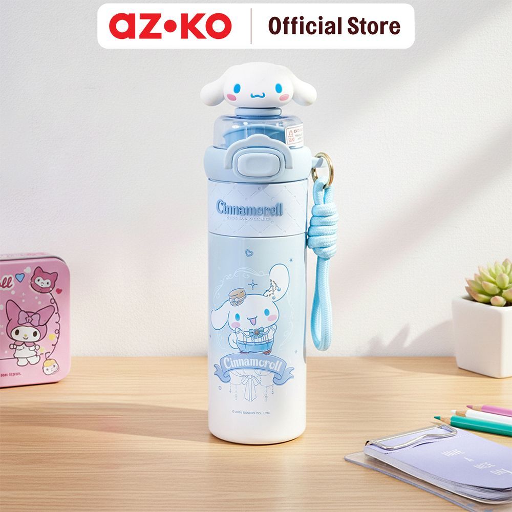 AZKO Sanrio Botol Vacuum Flask Stainless Steel 316 Dengan Strap 550 ml Tumbler Botol Air Tempat Minum Botol Minuman Water Bottle Tambler Termos