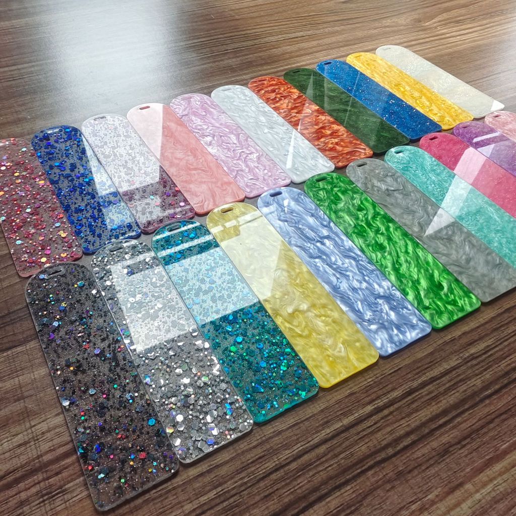 Blank Loose Powder Water Ripple Acrylic Sticker Bookmark DIY Pendant ...