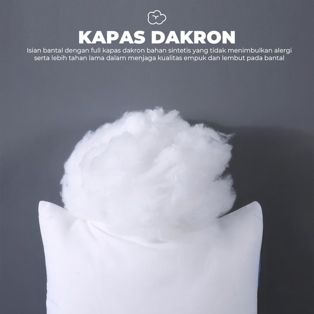 Bantal & Guling Tidur Dakron Bantal Hotel Ukuran 45x65cm Awet Tidak Mudah Kempes - Gambar 2