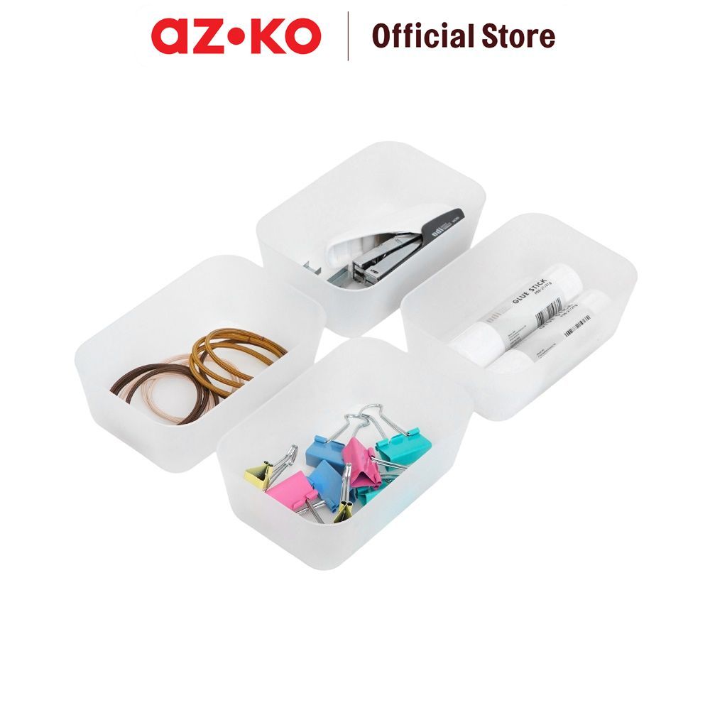 AZKO Stora Organizer Laci 12.5x8.5x4.5 cm Set 4 pcs Pembagi Laci Sekat Drawer Organizer Tray Laci - Gambar 2