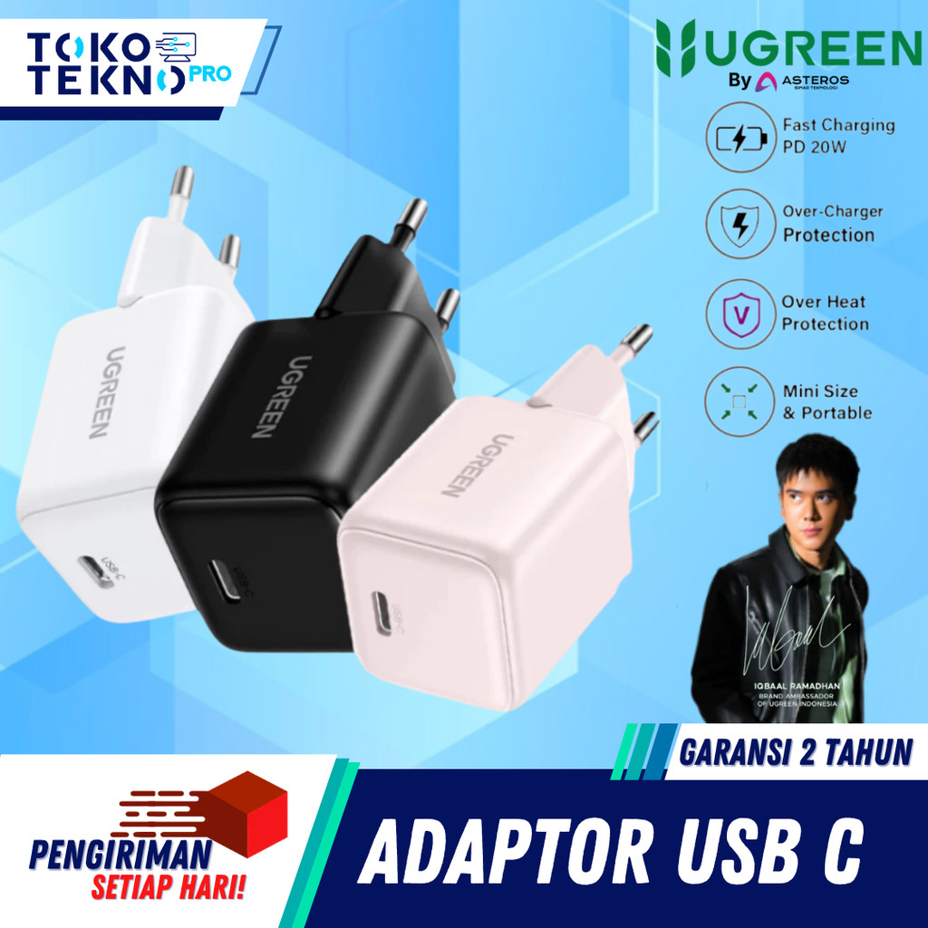 UGREEN Adaptor Kepala Charger Fast Charging Type C 20W 30W 45W