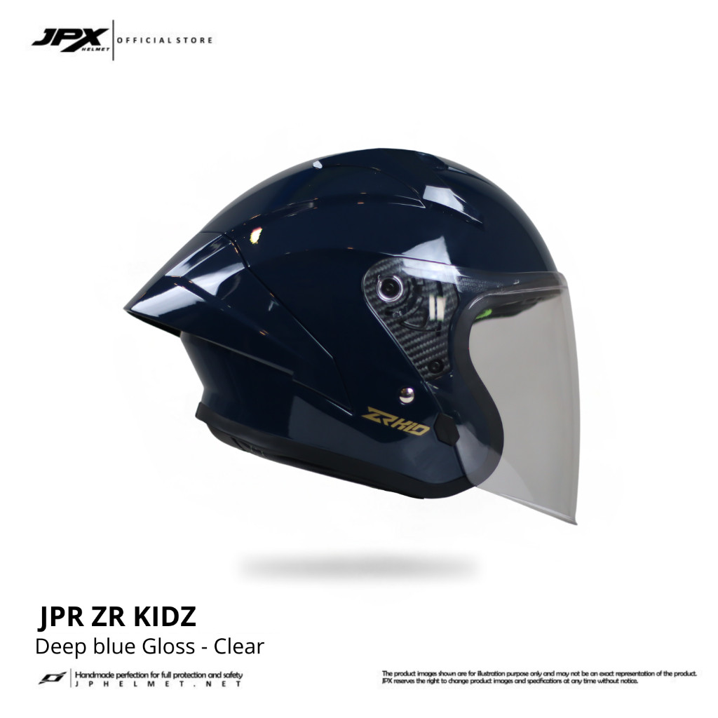 Helm Halfface JPR ZR Kidz Original Full ABS SNI - Deep Blue Gloss - Gambar 2