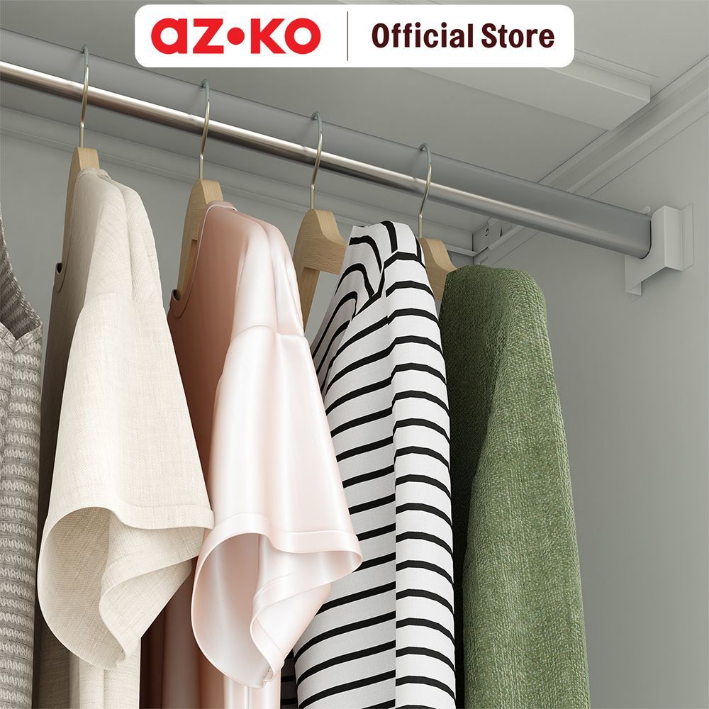 AZKO Stora Lemari Pakaian Japandi 3 Pintu Dengan 2 Laci 120x50x195 cm - Putih Lemari Baju Almari Baju Lemari Kamar Lemari Minimalis Wardrobe - Gambar 4