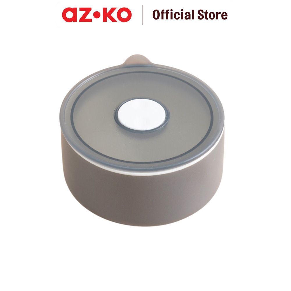AZKO Delicia Mangkuk Keramik Bone China Dengan Tutup 13 cm - Abu-Abu Mangkok Bowl Wadah Saji Tempat Makan Mangkok Makan