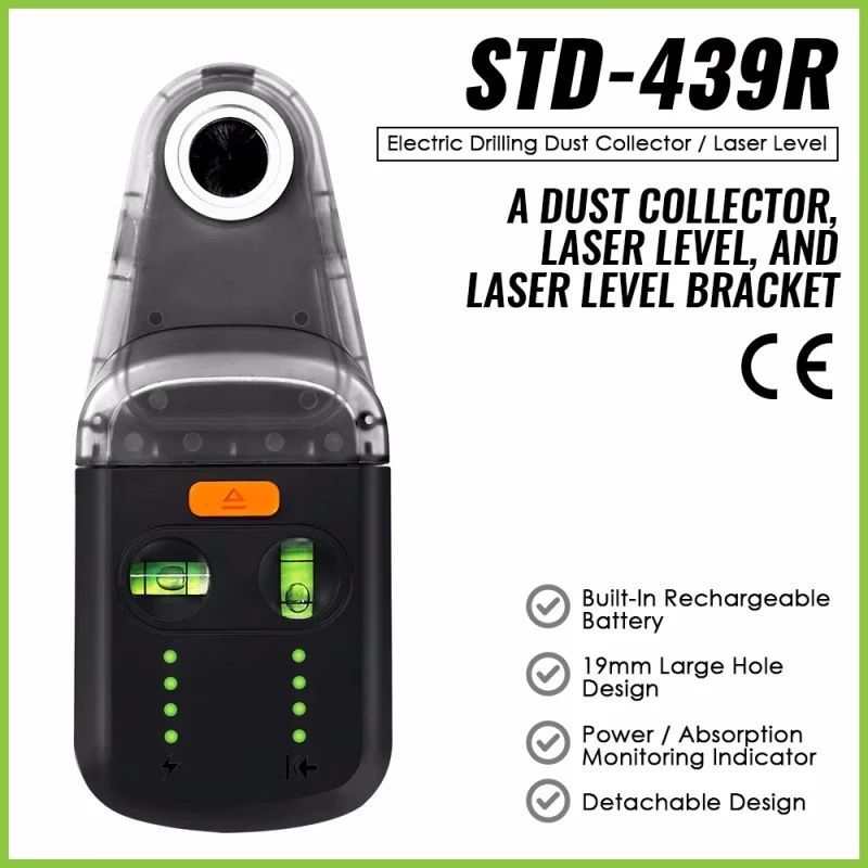 Wall-mountable 3 in 1 Laser Drill Vacuum Attachment Leveler Wall Hanger ...