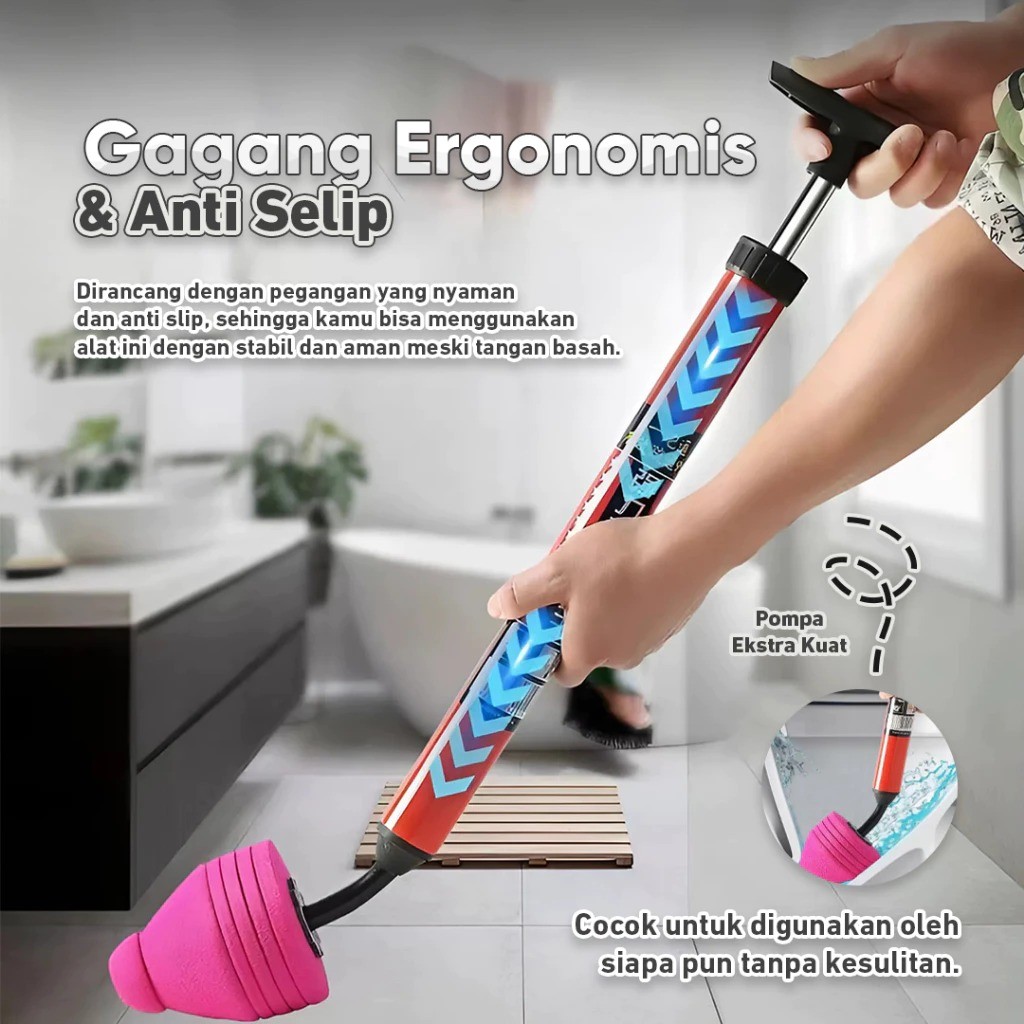 (BUBBLEWRAP) ALAT POMPA TABUNG UJUNG BUSA ANTI MAMPET TERSUMBAT SEDOT WC / WASTAFEL / SALURAN AIR - Gambar 3