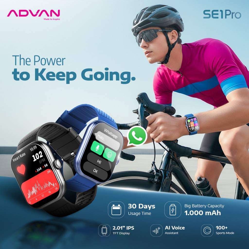 ADVAN Smartwatch SE1 / SE-1 / SE 1 IPS Display 1.83" Bluetooth Calls Bluetooth 5.2 Ai Voice Assistant 100+ Sport Mode Waterproof - Gambar 2