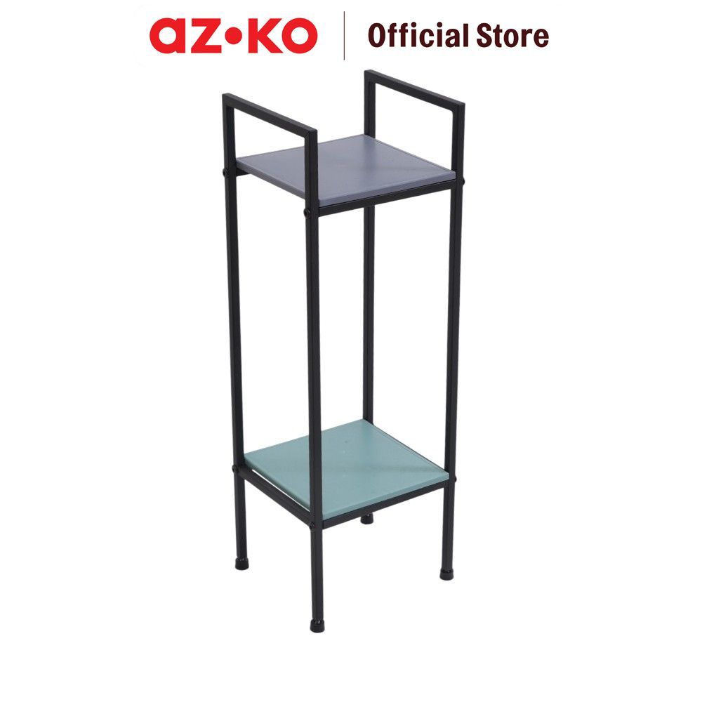 AZKO Soleil Verde Rak Tanaman 2 Tingkat Square - Mix Rak Bunga Plant Stand Rak Taman Stand Pot Rak Dekorasi Outdoor - Gambar 2