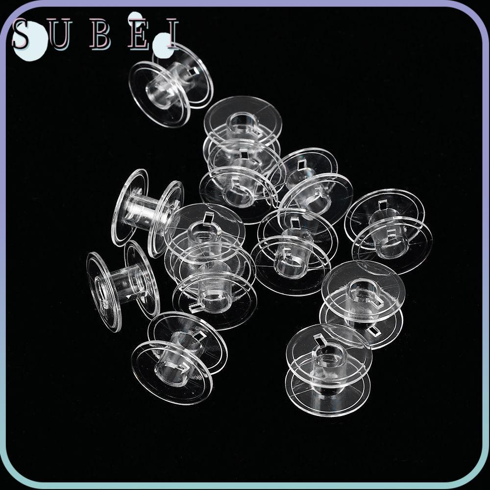 SULIN 10/30pcs Thread Bobbin Plastic Transparent Storage Holder Craft ...