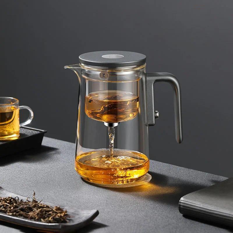 Fashion New Water Separation Inner Container Teapot One Click Magnetic Switch Tea Separation Filtration Glass Tea Pot - Gambar 3
