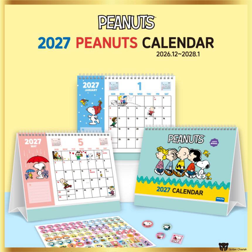 Snoopy PEANUTS 2027 Desk Calendar 14 Months Dec 2026 – Jan 2028 with ...