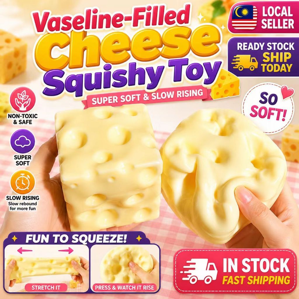 Giant Cheese Soft crunchy Squishy Toy Hadiah Vaseline Filled Slow ...