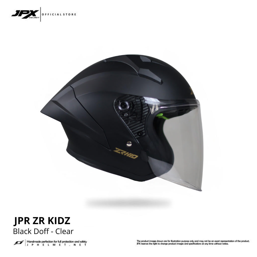 Helm Halfface JPR ZR Kidz Original Full ABS SNI - Black Doff - Gambar 2