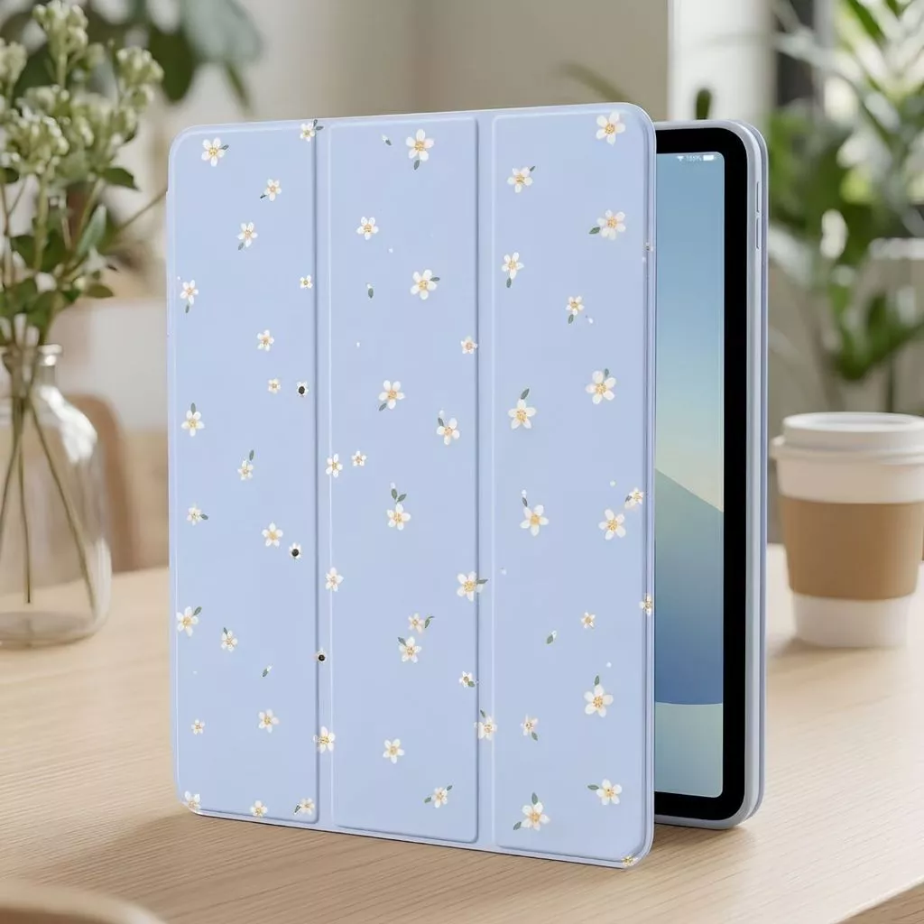 Aesthetic Case Bloom iPad Gen 11th 11" Gen 10th 10.9" Pro 11 inch Mini 1 2 3 4 5 6 7 Gen 7 8 9 10.2" Air 4 5 6 10.9 Inch Flip Cover Trifold Auto Wake Up - Gambar 2
