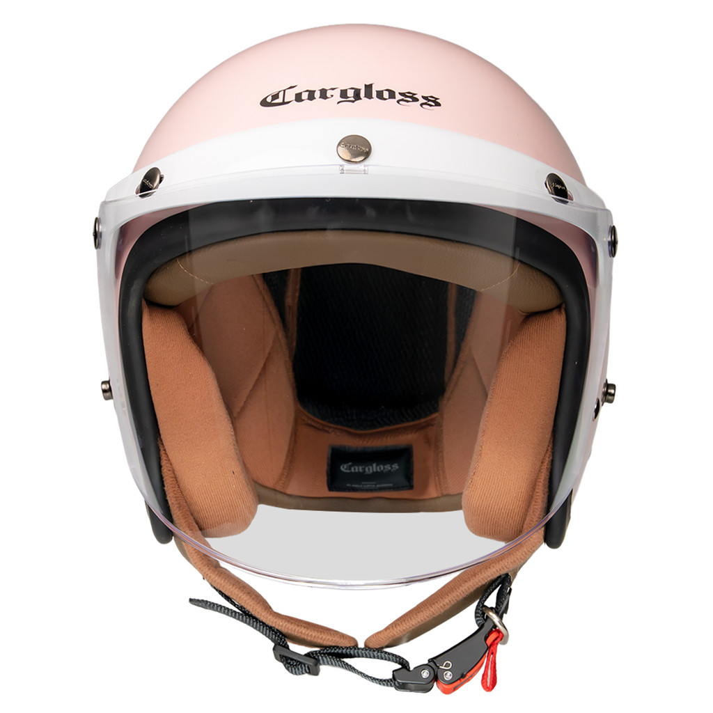Cargloss CFH Hijab Retro Helm Half Face - Pale Pink - Gambar 4